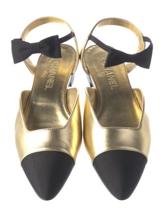 Chanel 2020 Interlocking CC Logo Slingback Flats