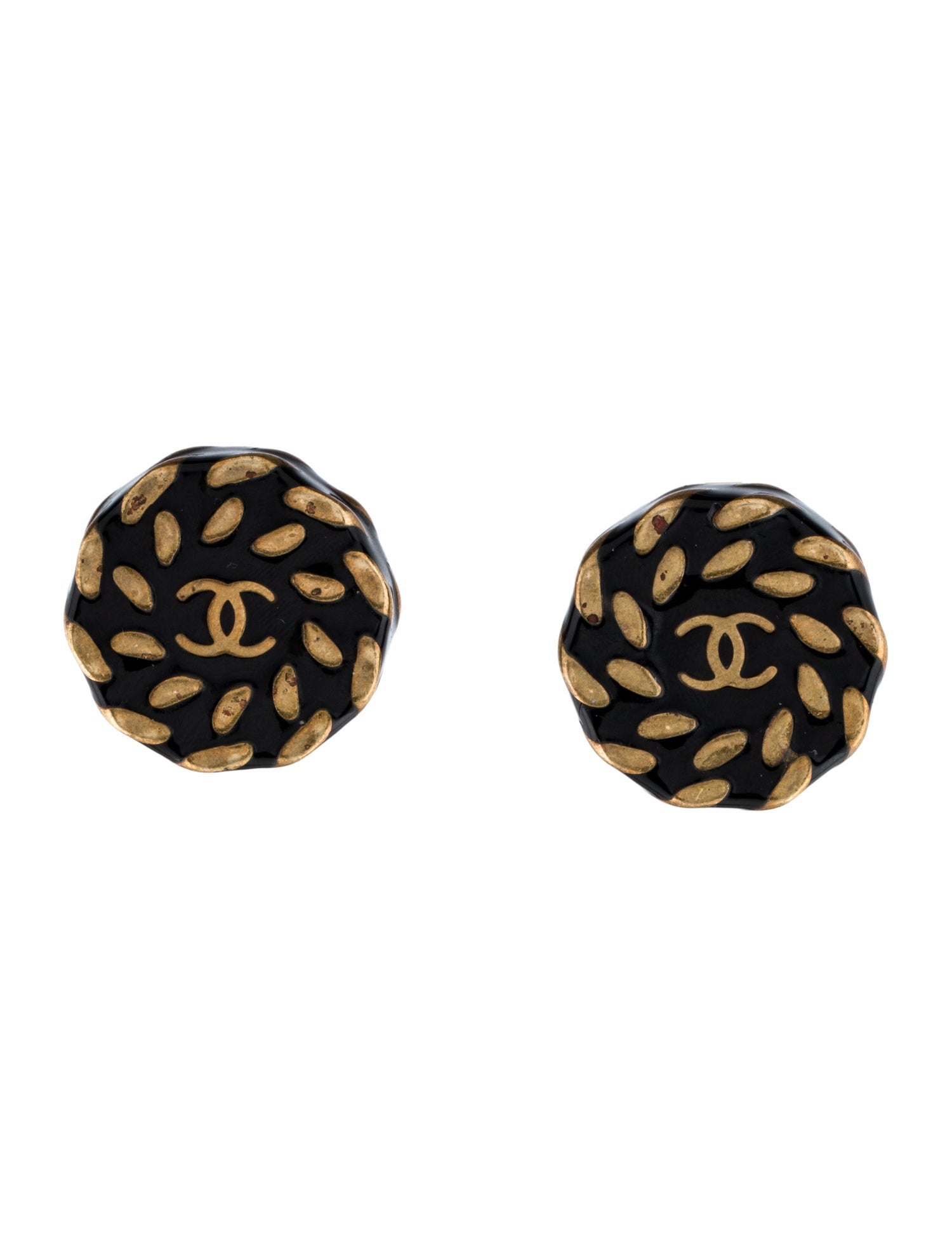 Chanel Vintage Resin CC Clip-On Earrings
