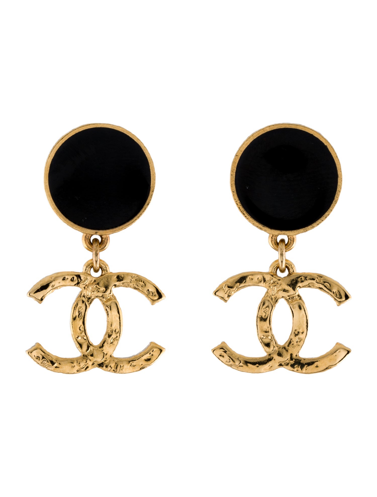 Chanel 2024 Enamel CC Drop Earrings