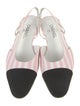 Chanel Interlocking CC Logo Canvas Slingback Flats