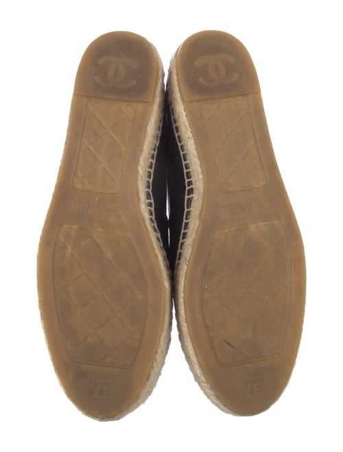 Chanel Interlocking CC Logo Leather Espadrilles