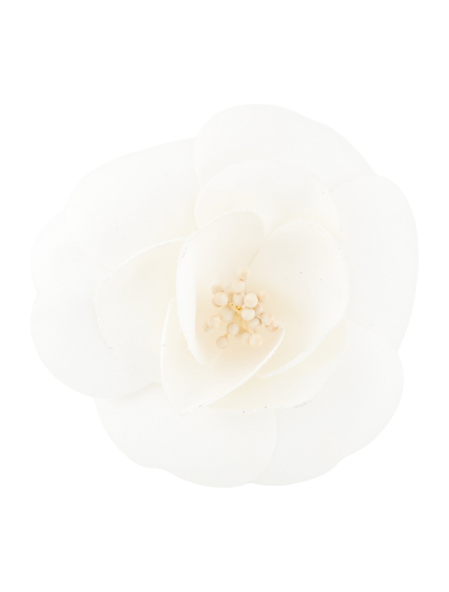 Chanel Vintage Silk Camellia Flower Brooch