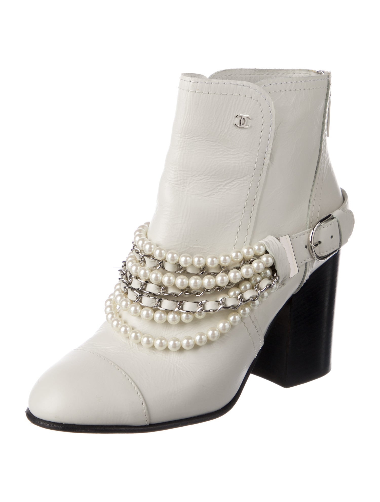 Chanel Interlocking CC Logo Leather Boots