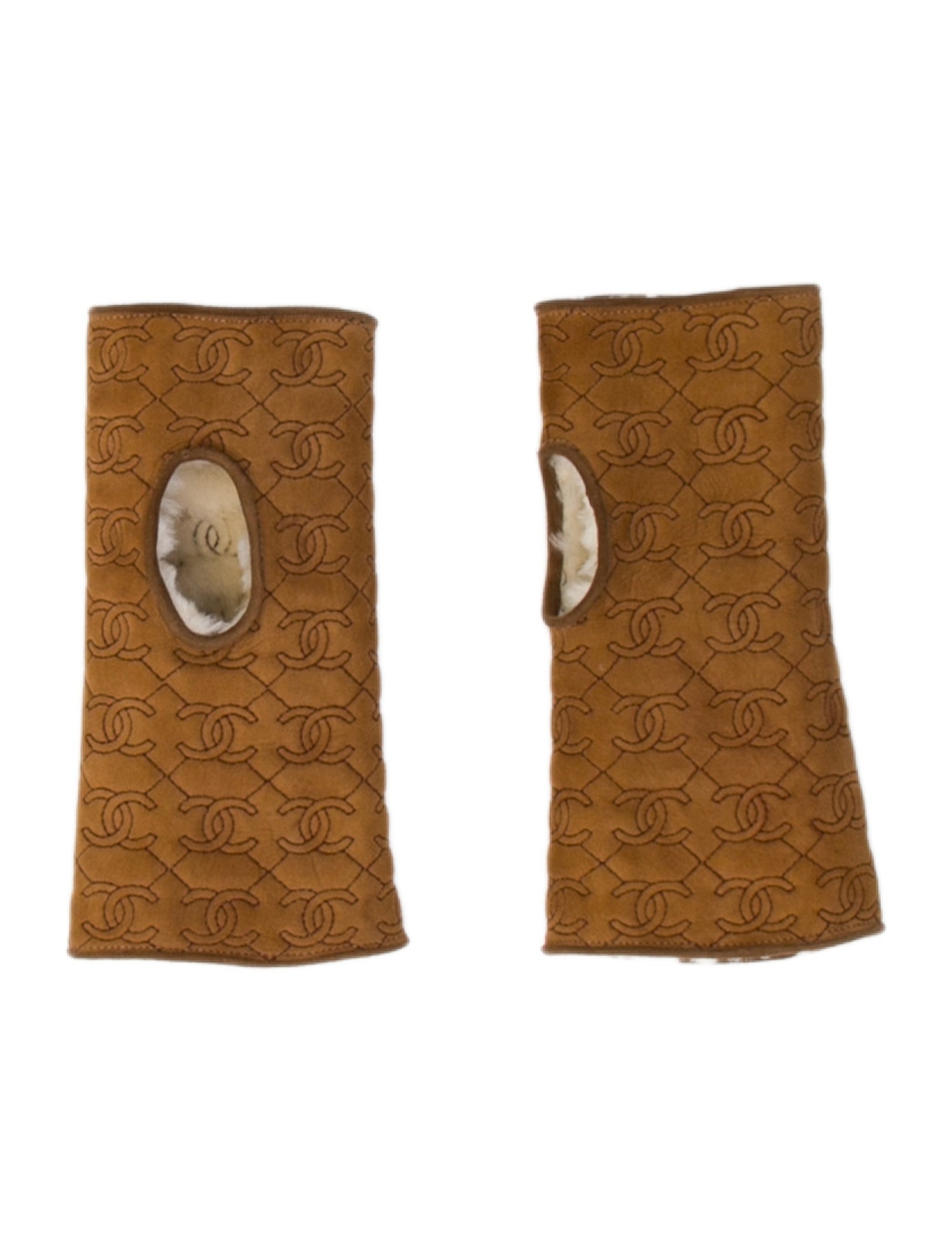 Chanel CC Suede Long Gloves