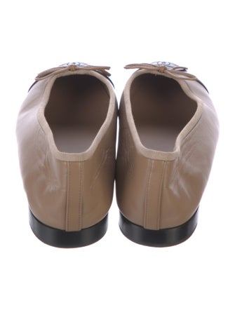 Chanel Interlocking CC Logo Leather Ballet Flats