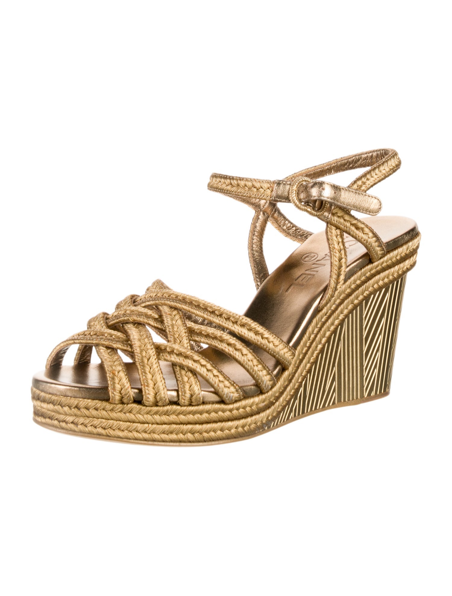 Chanel Interlocking CC Logo Braided Accents Espadrilles