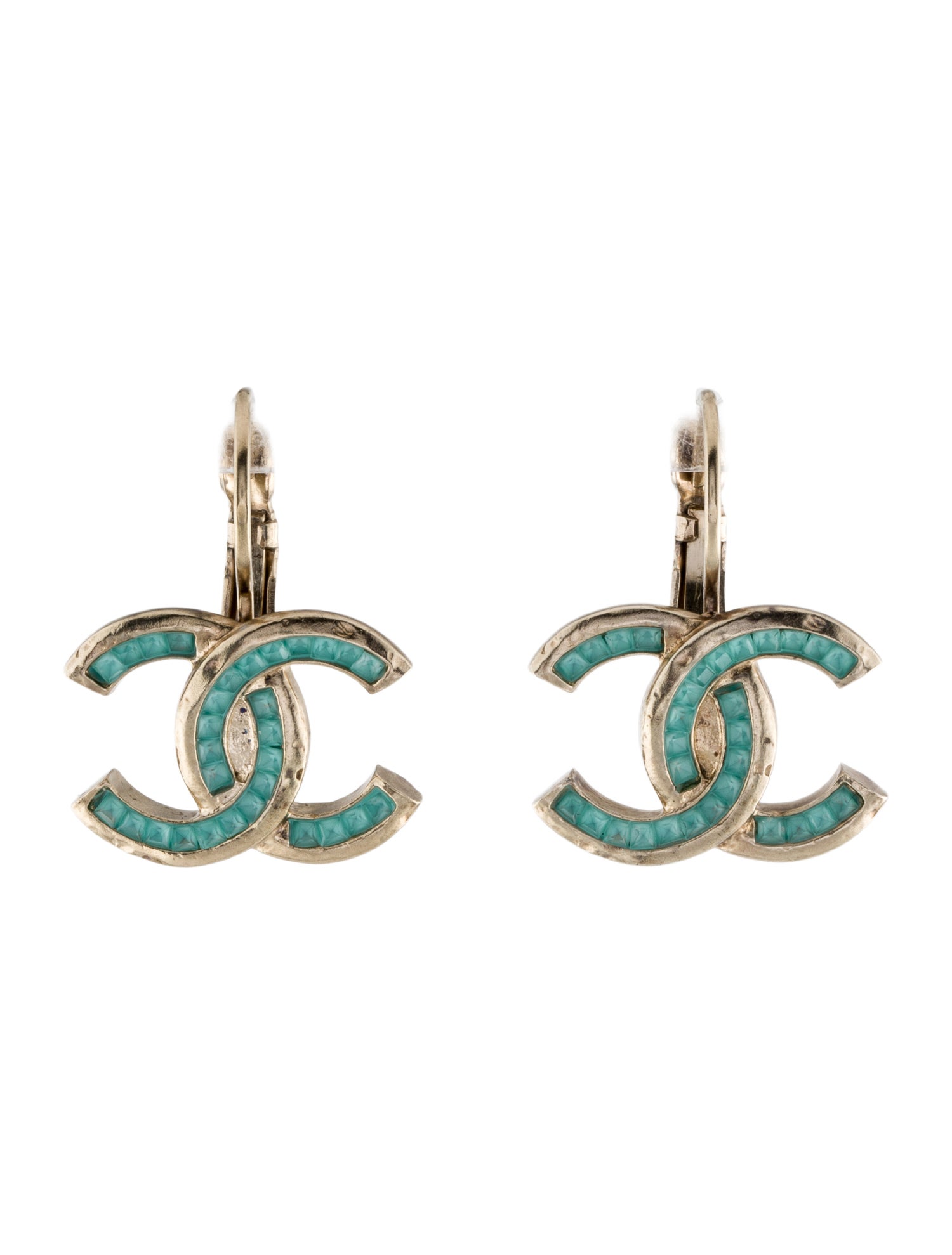 Chanel Strass CC Drop Earrings