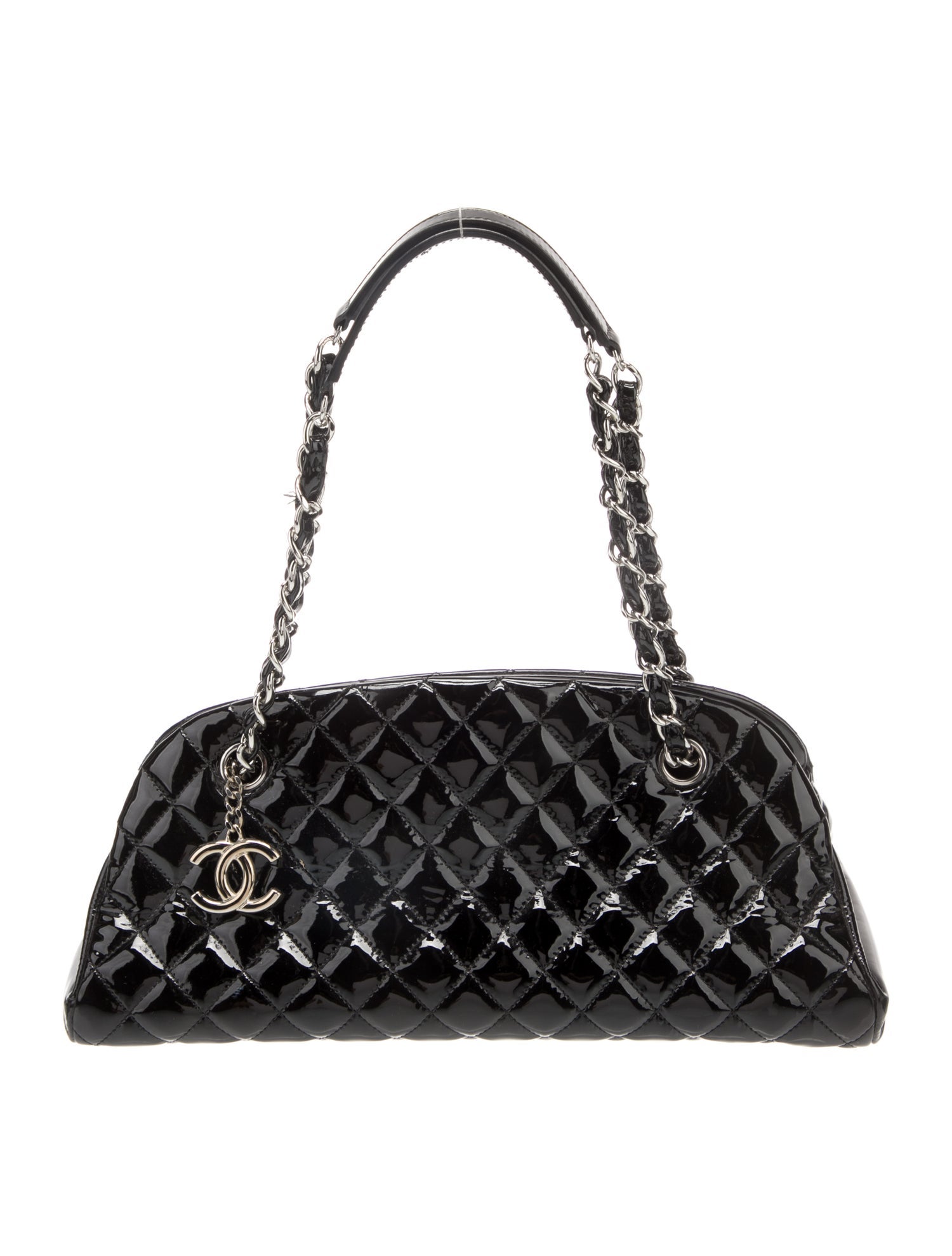 Chanel Quilted Patent Medium Just Mademoiselle Bowling Bag