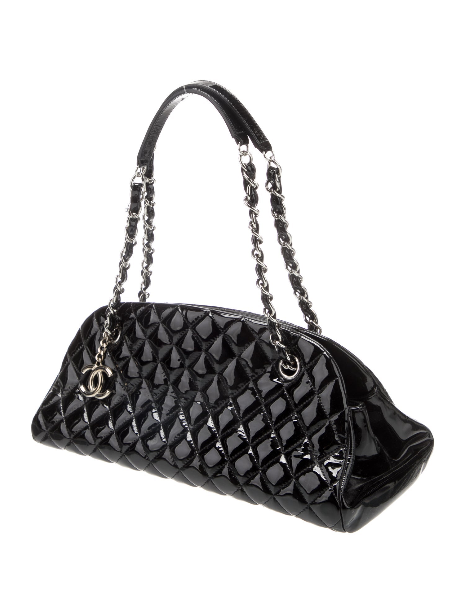Chanel Quilted Patent Medium Just Mademoiselle Bowling Bag