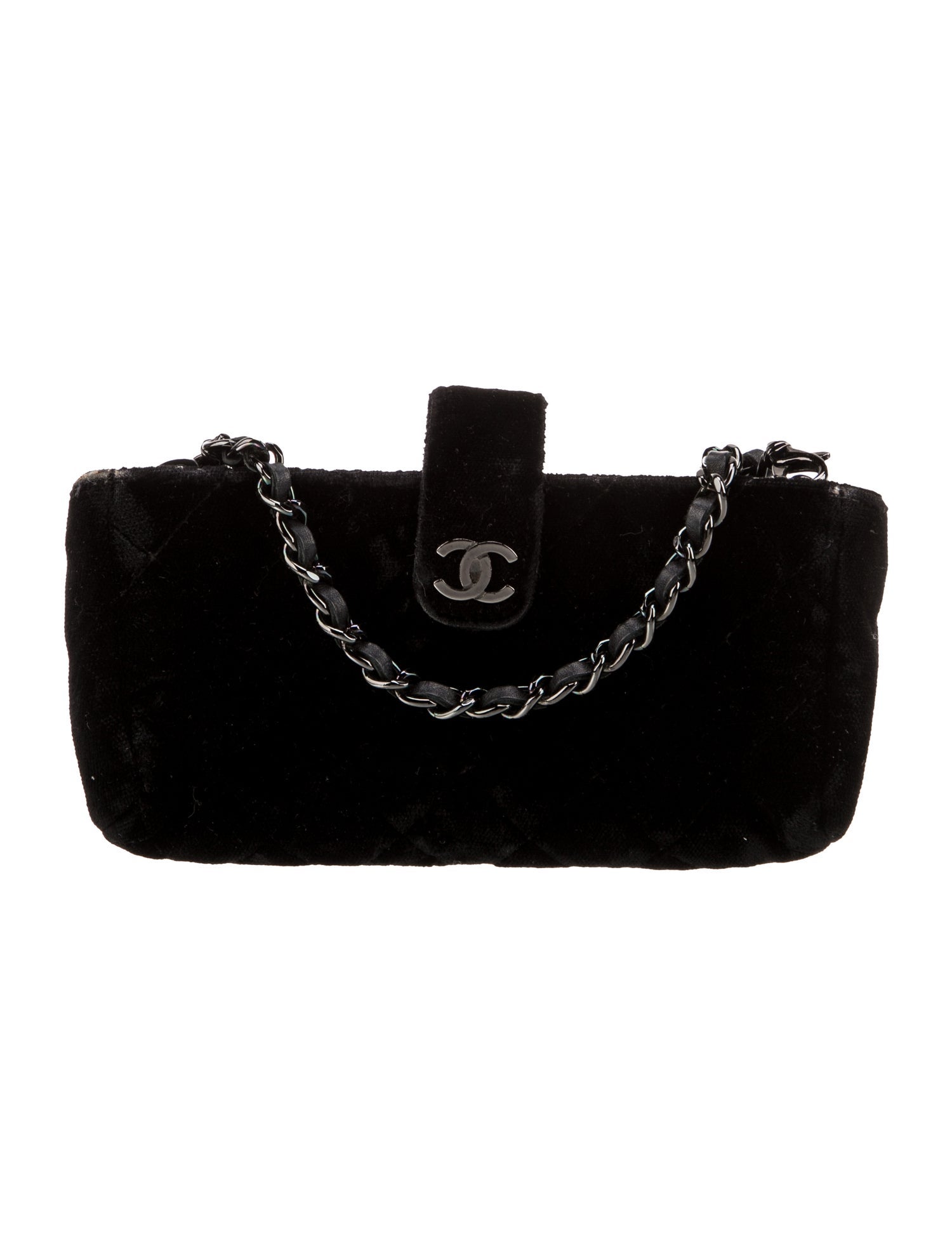 Chanel Velvet Quilted O-Phone Holder