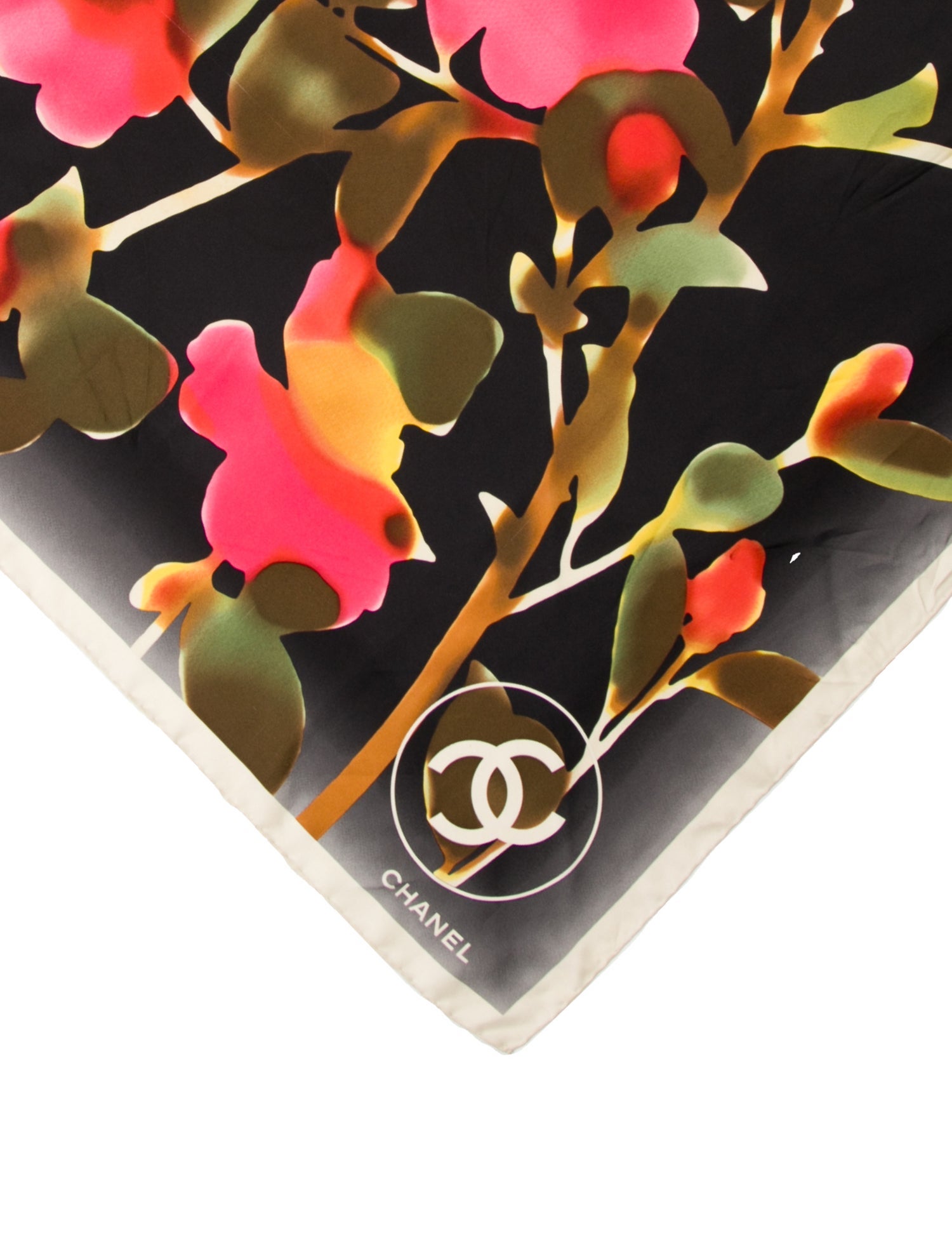 Chanel Silk Interlocking CC Logo Scarf