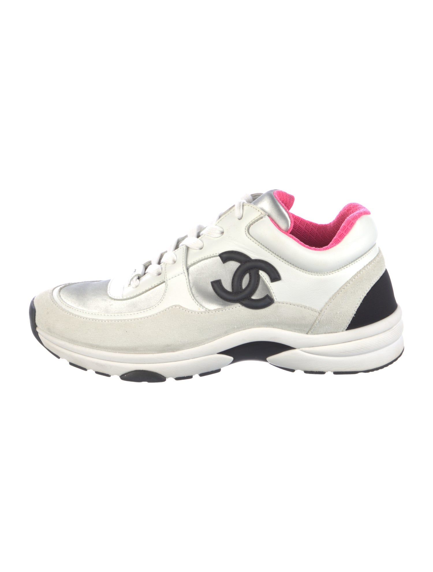 Chanel Interlocking CC Logo Leather Sneakers
