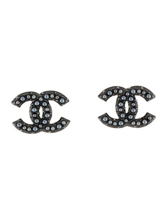 Chanel Faux Pearl CC Clip-On Earrings