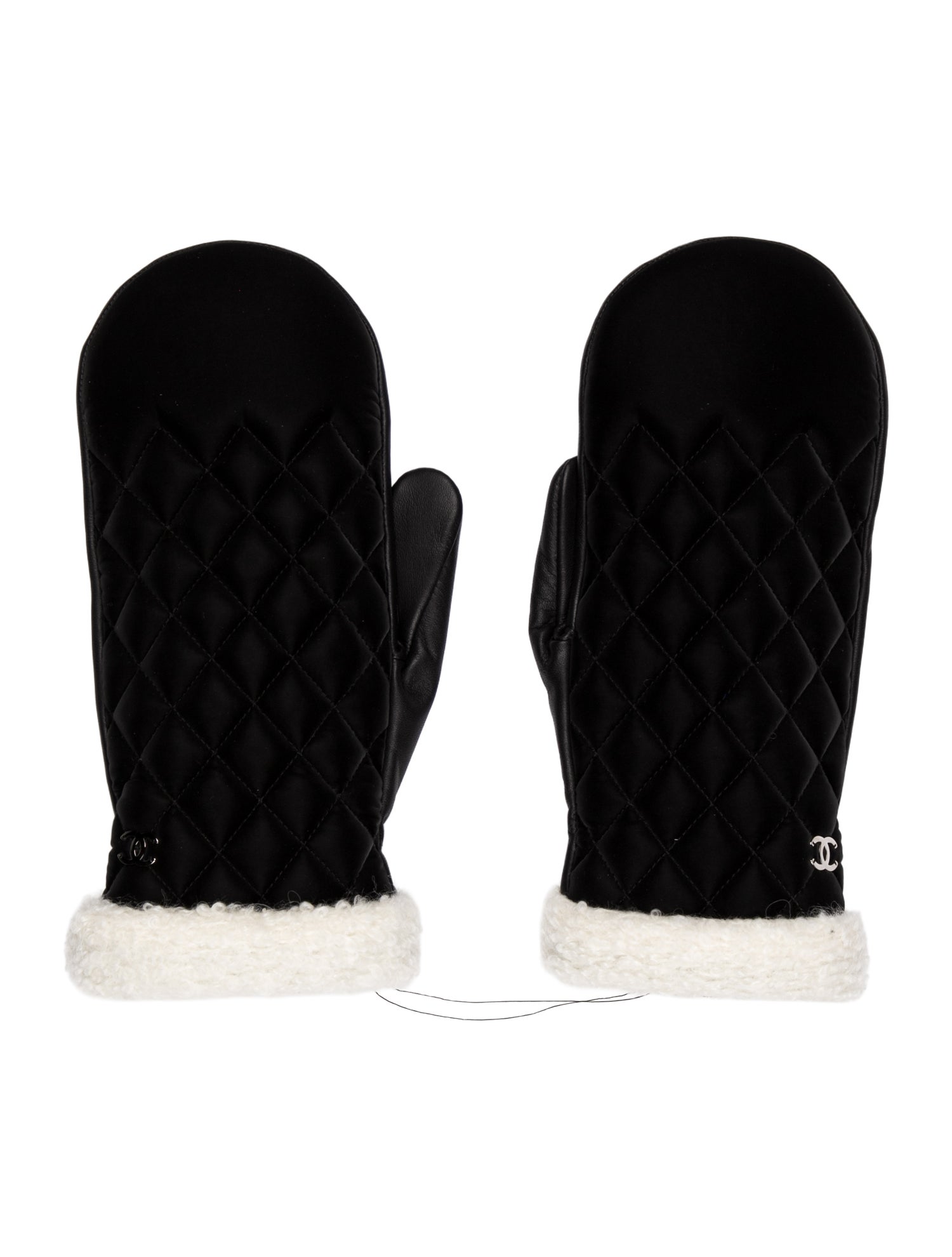 Chanel Quilted CC Lambskin Mittens
