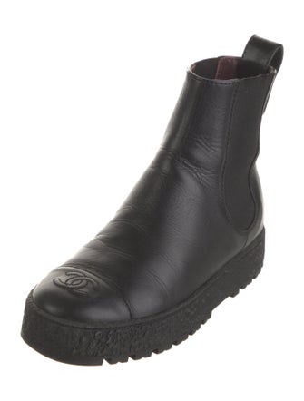 Chanel 2021 Interlocking CC Logo Chelsea Boots