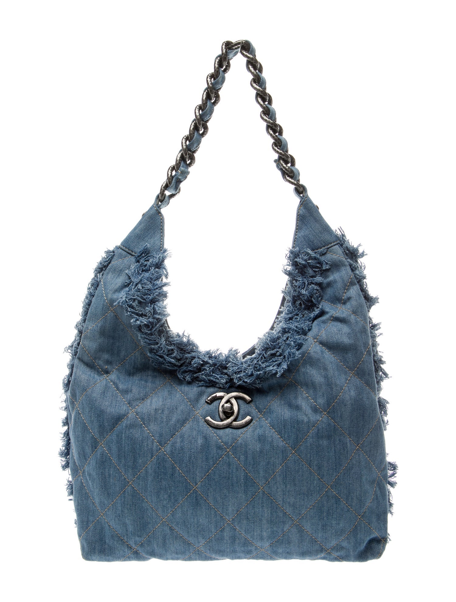 Chanel Denim Fringe Hobo