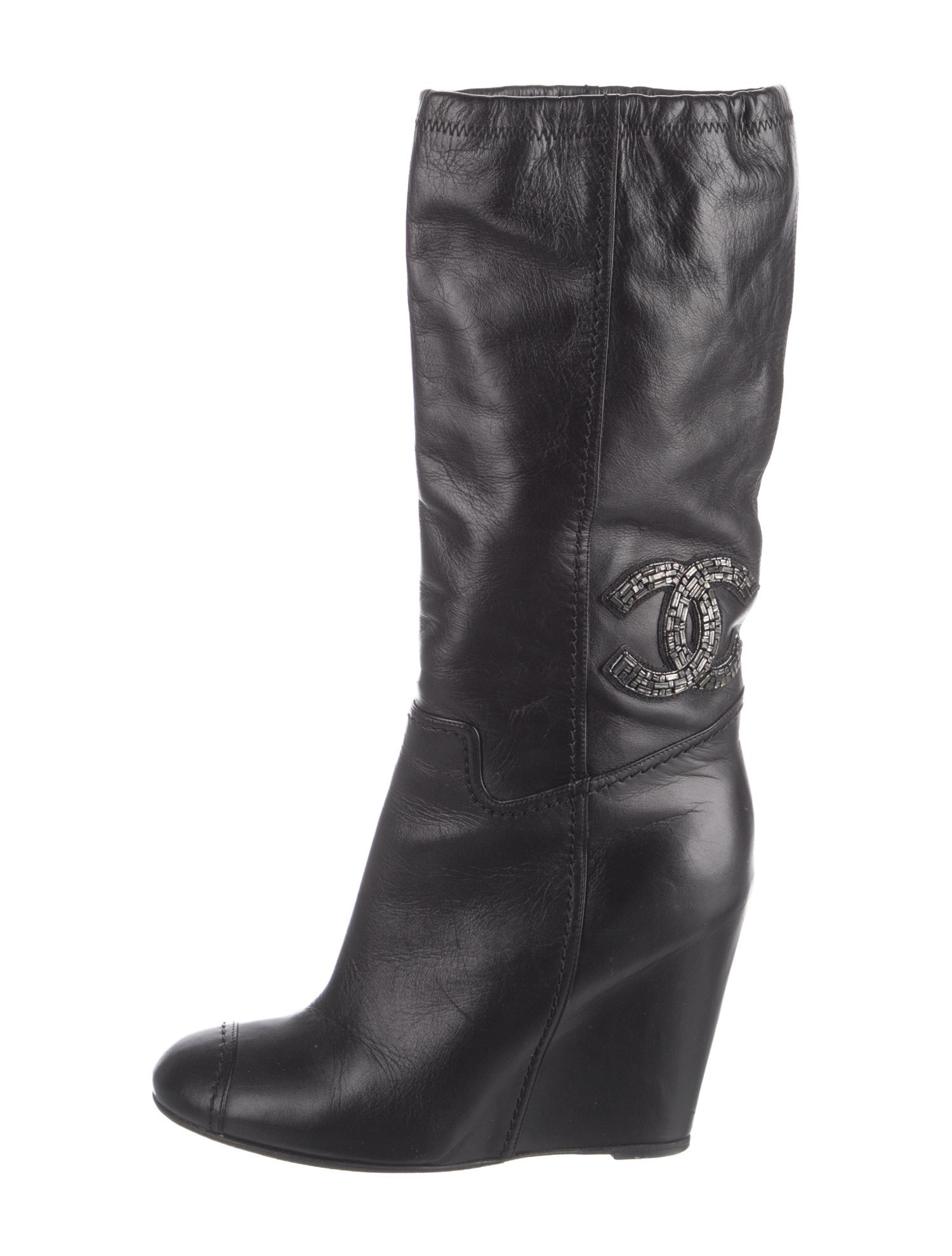 Chanel 2010 Interlocking CC Logo Boots