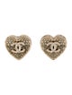 Chanel 2023 Strass & Resin Heart Stud Earrings