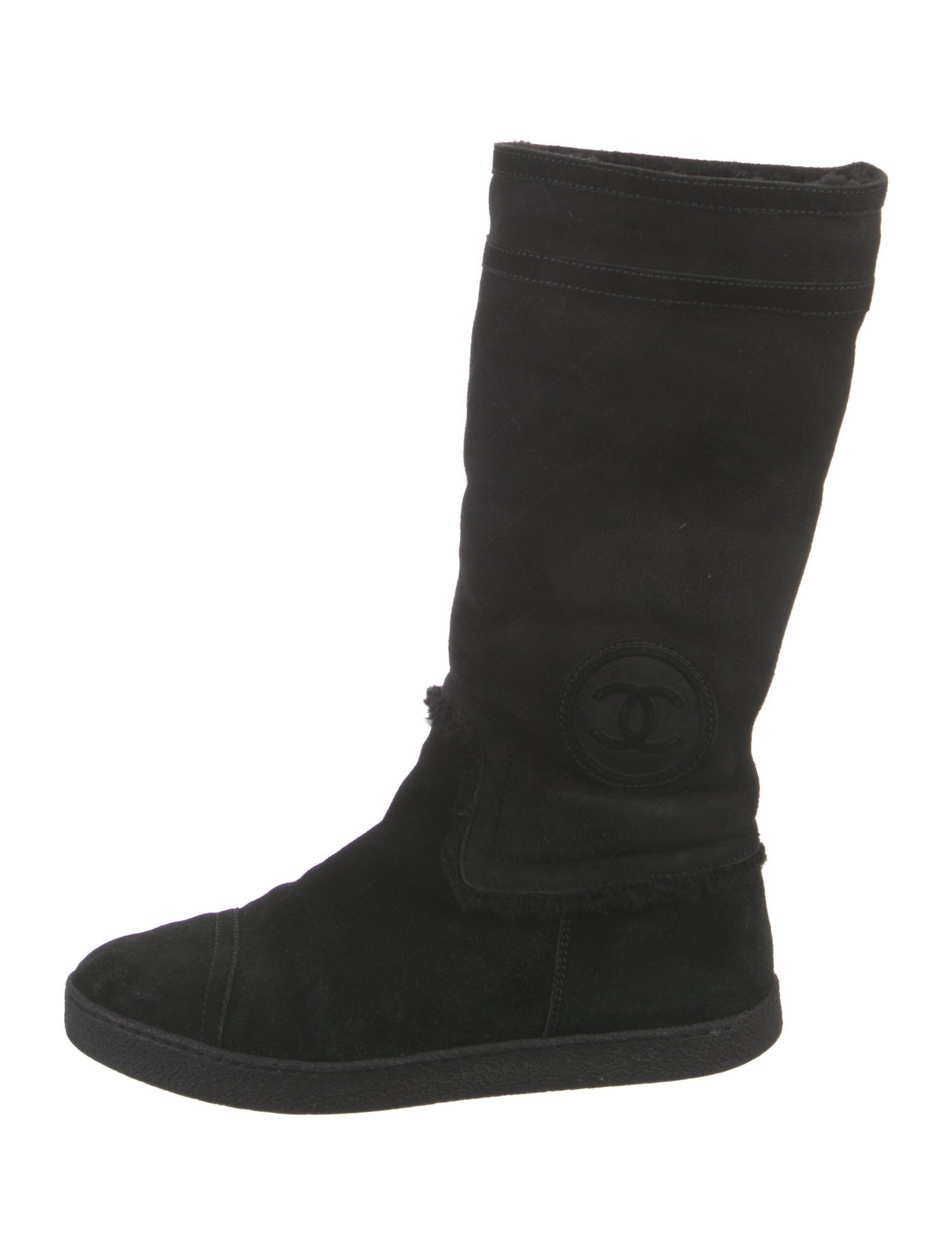 Chanel 2010 Interlocking CC Logo Lace-Up Boots