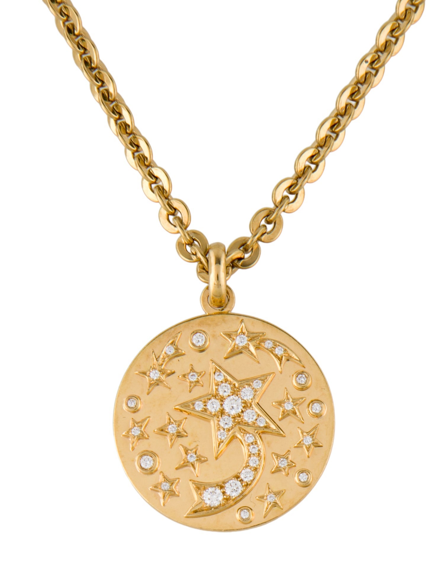 Chanel Vintage 18K Diamond Comete Star Pendant Necklace