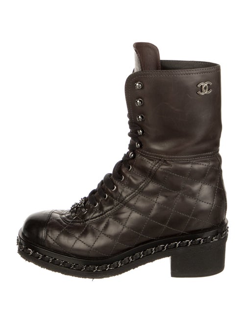 Chanel 2013 Interlocking CC Logo Combat Boots