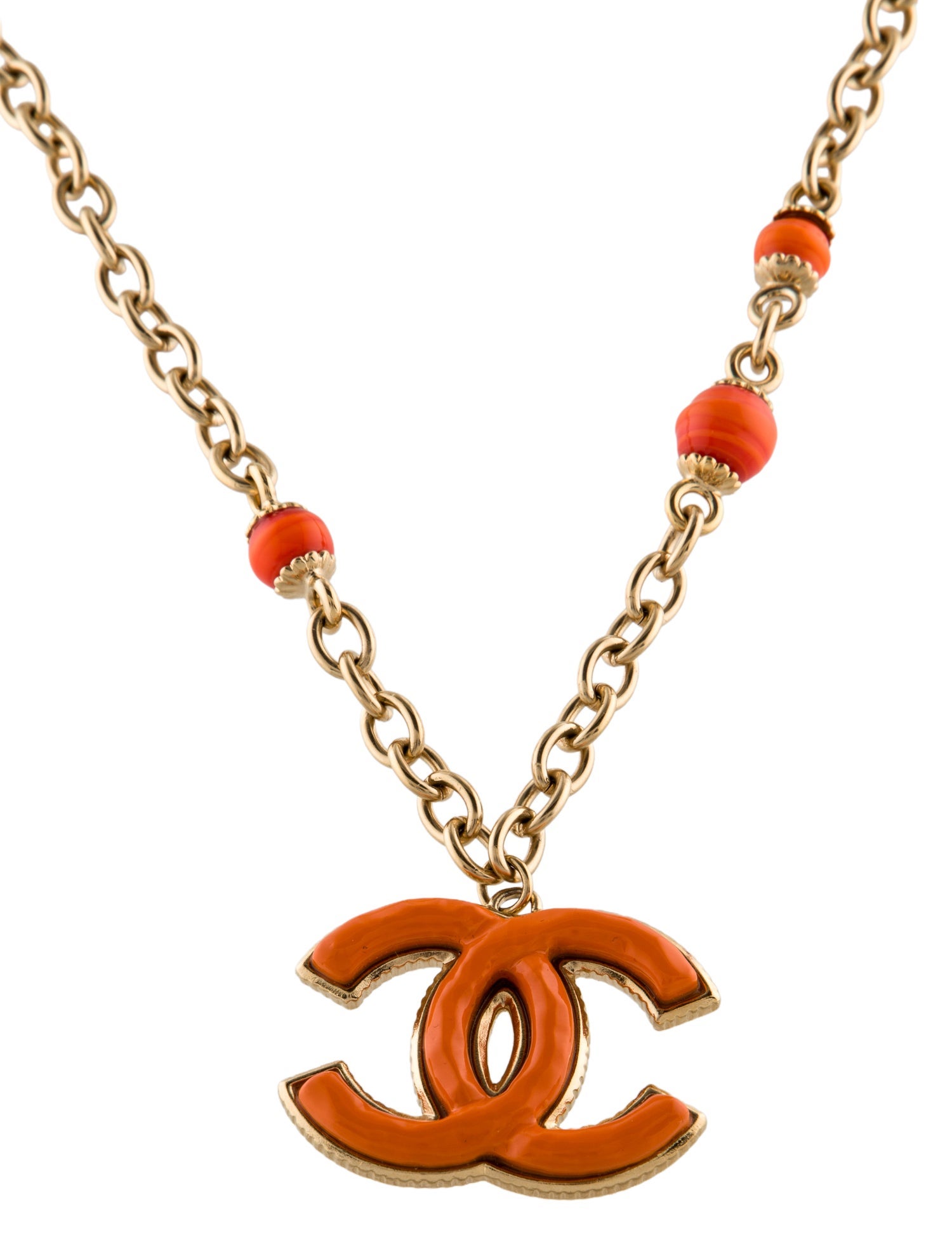Chanel 2023 Resin CC Logo Pendant Necklace