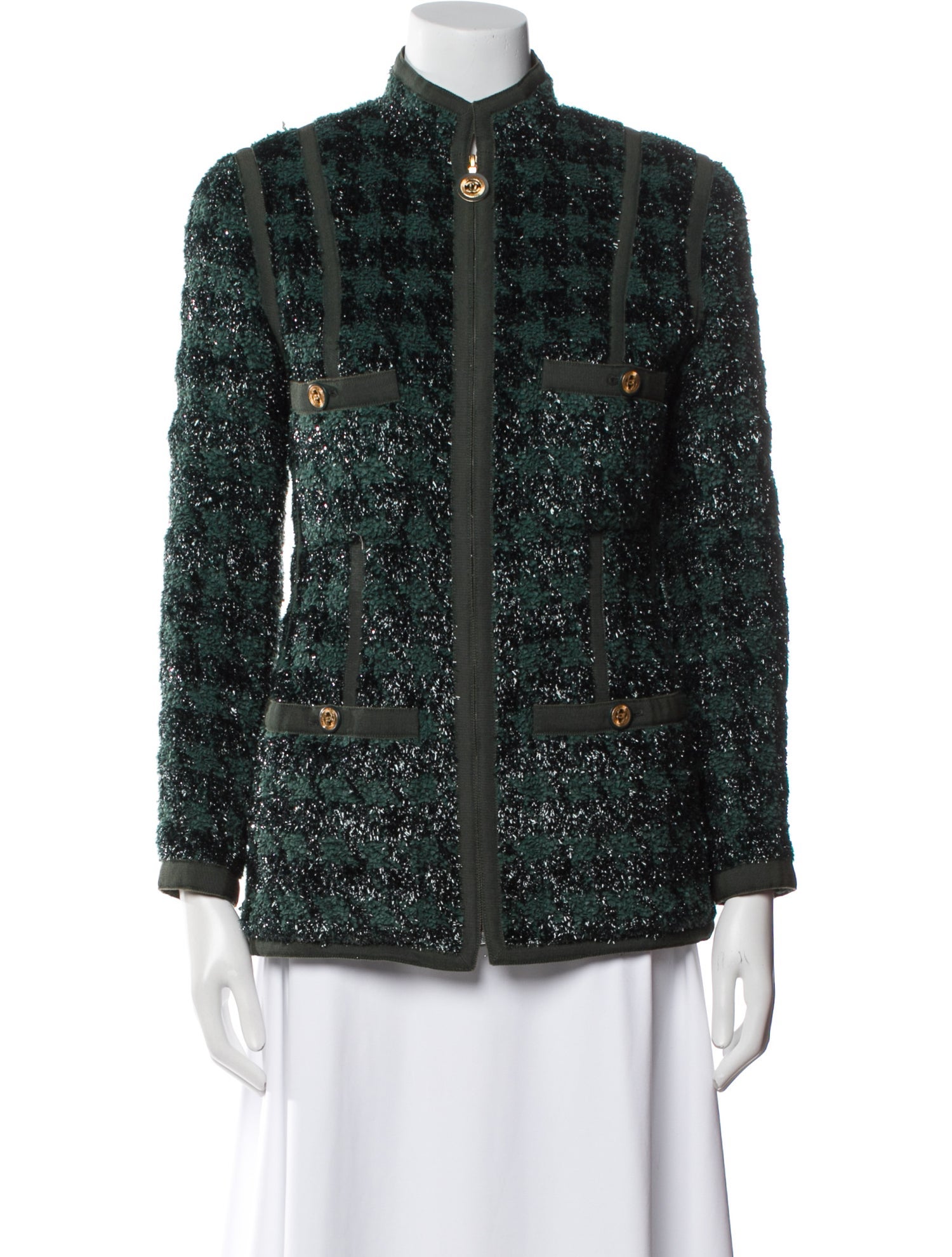 Chanel 1991 Houndstooth Print Jacket