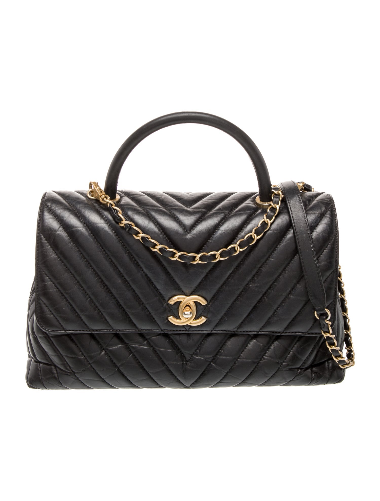 Chanel Medium Chevron Coco Handle Bag
