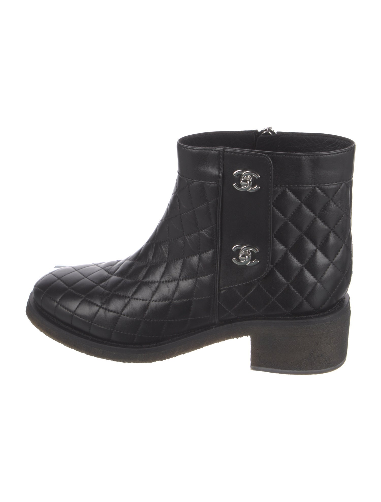 Chanel 2016 Interlocking CC Logo Moto Boots