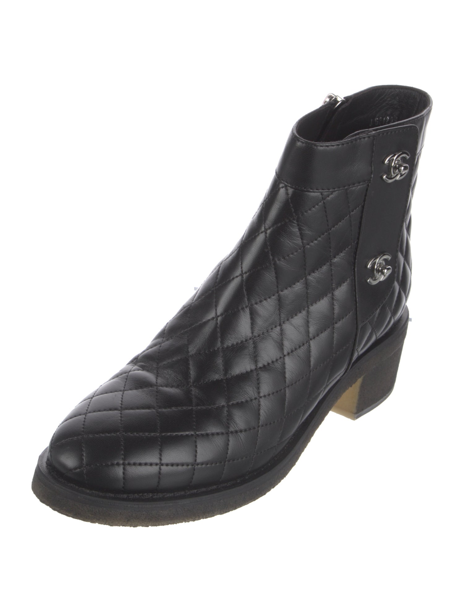 Chanel 2016 Interlocking CC Logo Moto Boots