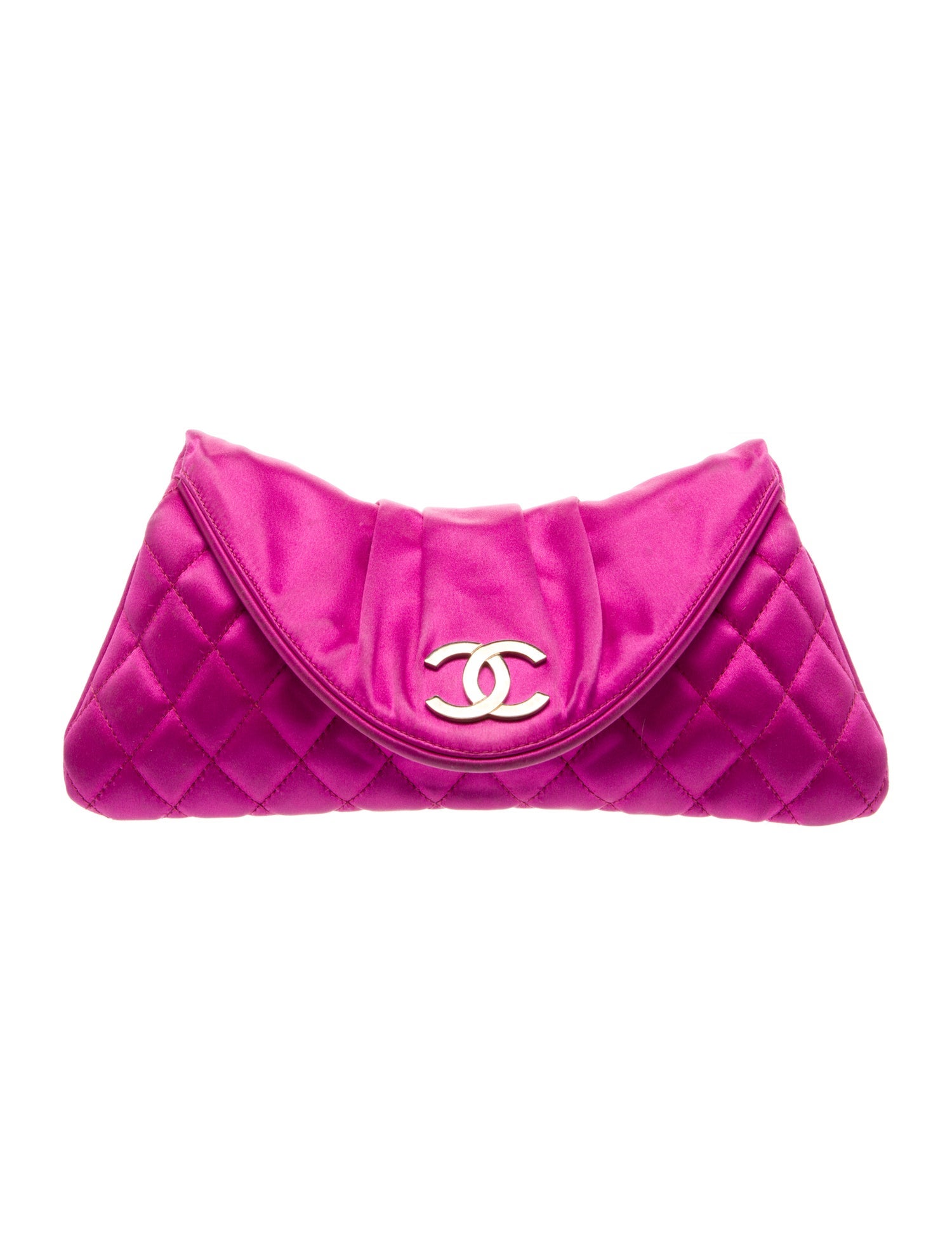 Chanel Satin Quilted Half Moon Clutch