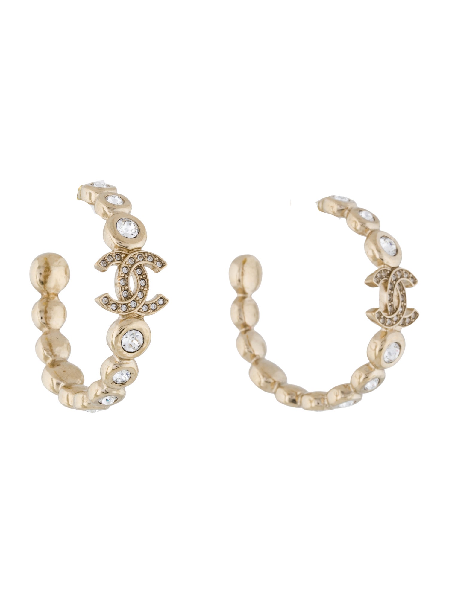 Chanel 2025 Strass CC Hoop Earrings