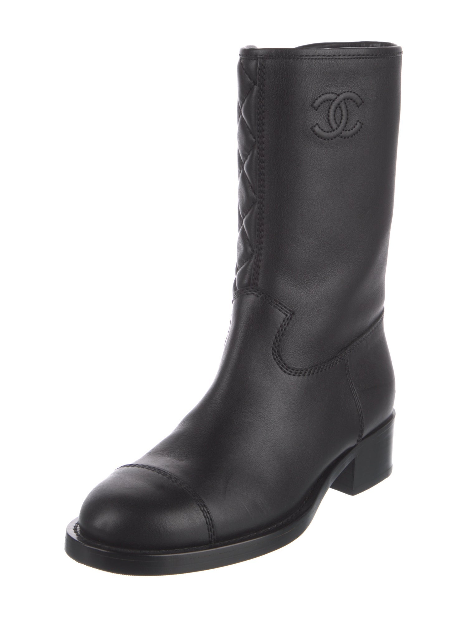 Chanel 2021 Interlocking CC Logo Moto Boots