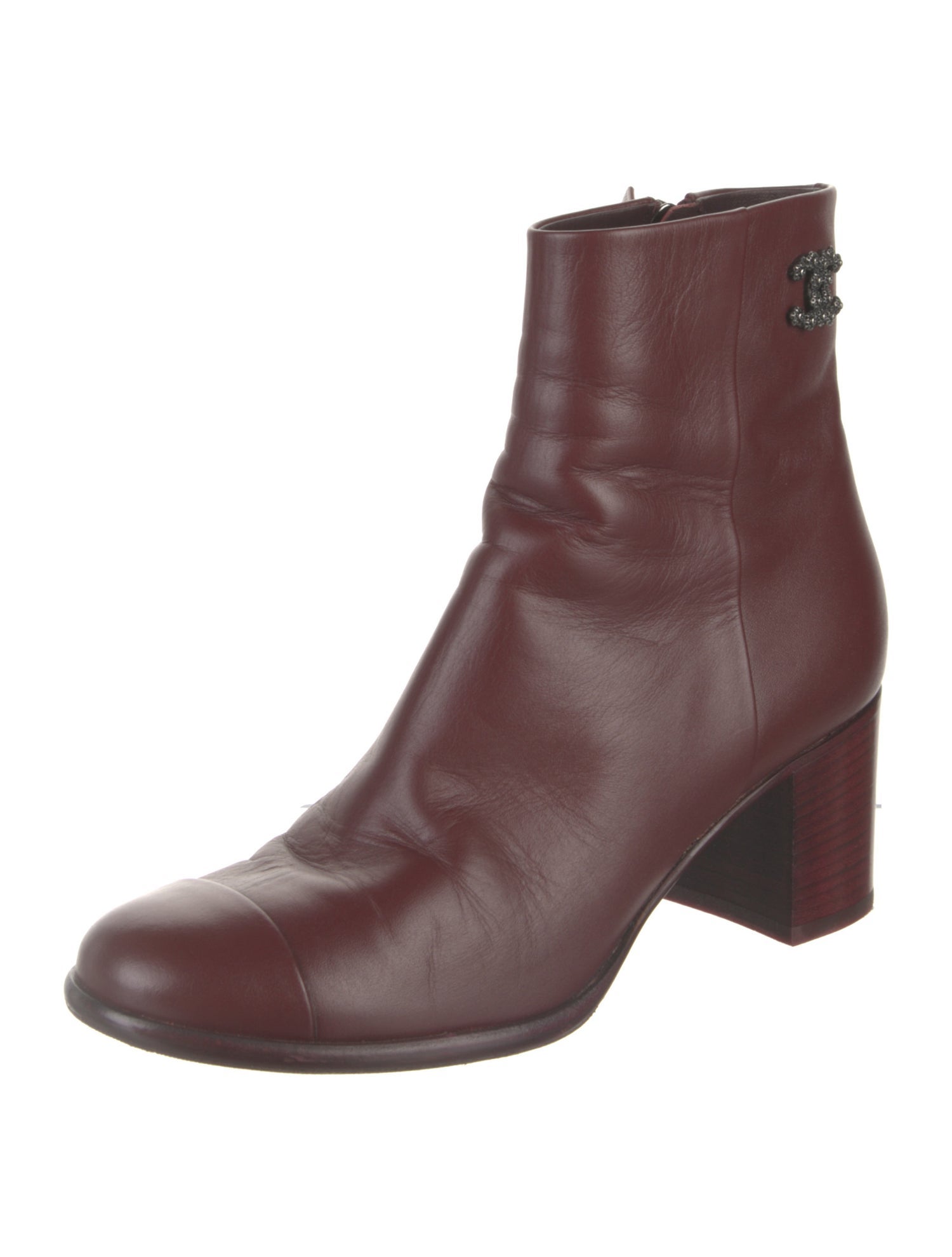 Chanel Interlocking CC Logo Leather Boots