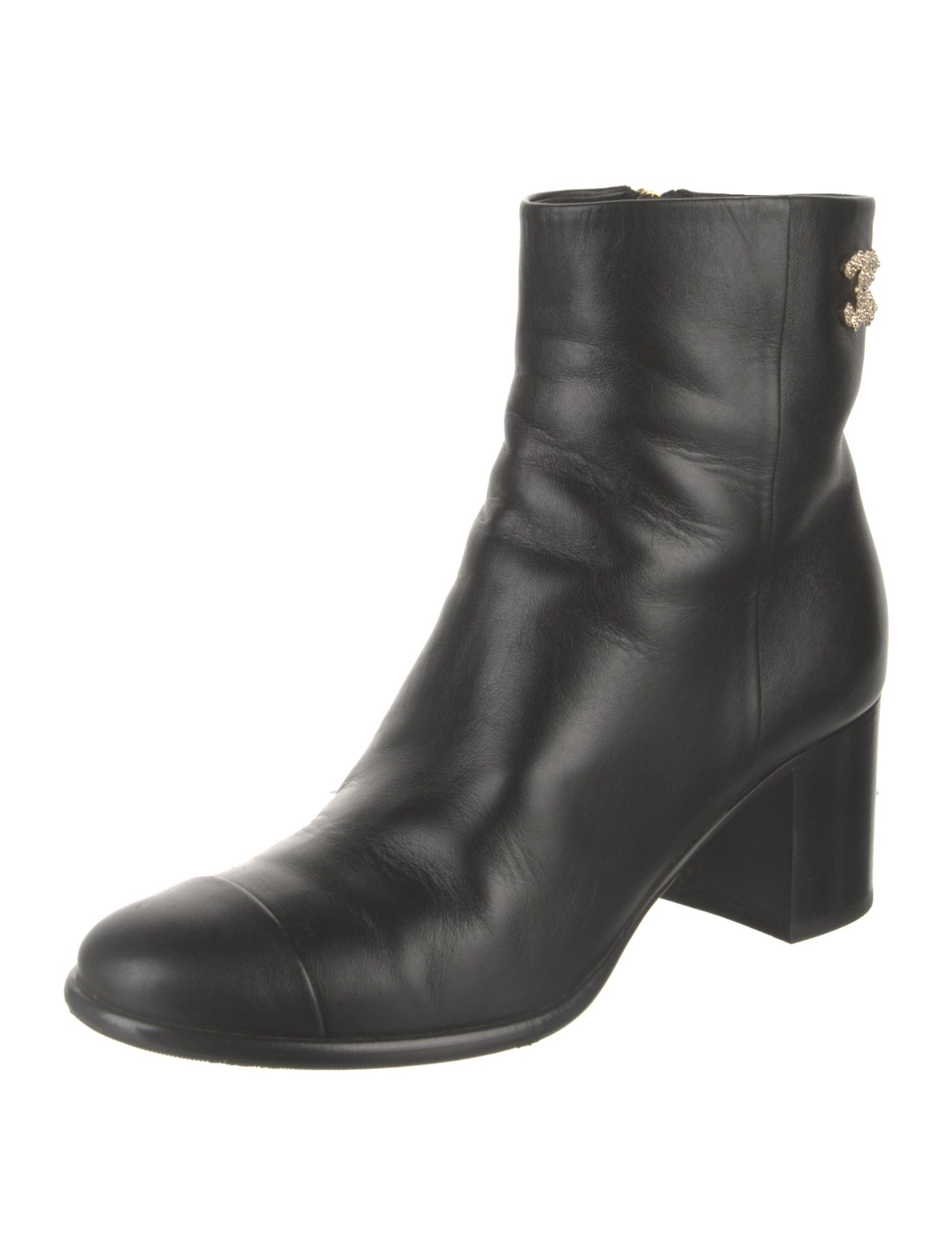 Chanel Interlocking CC Logo Leather Boots