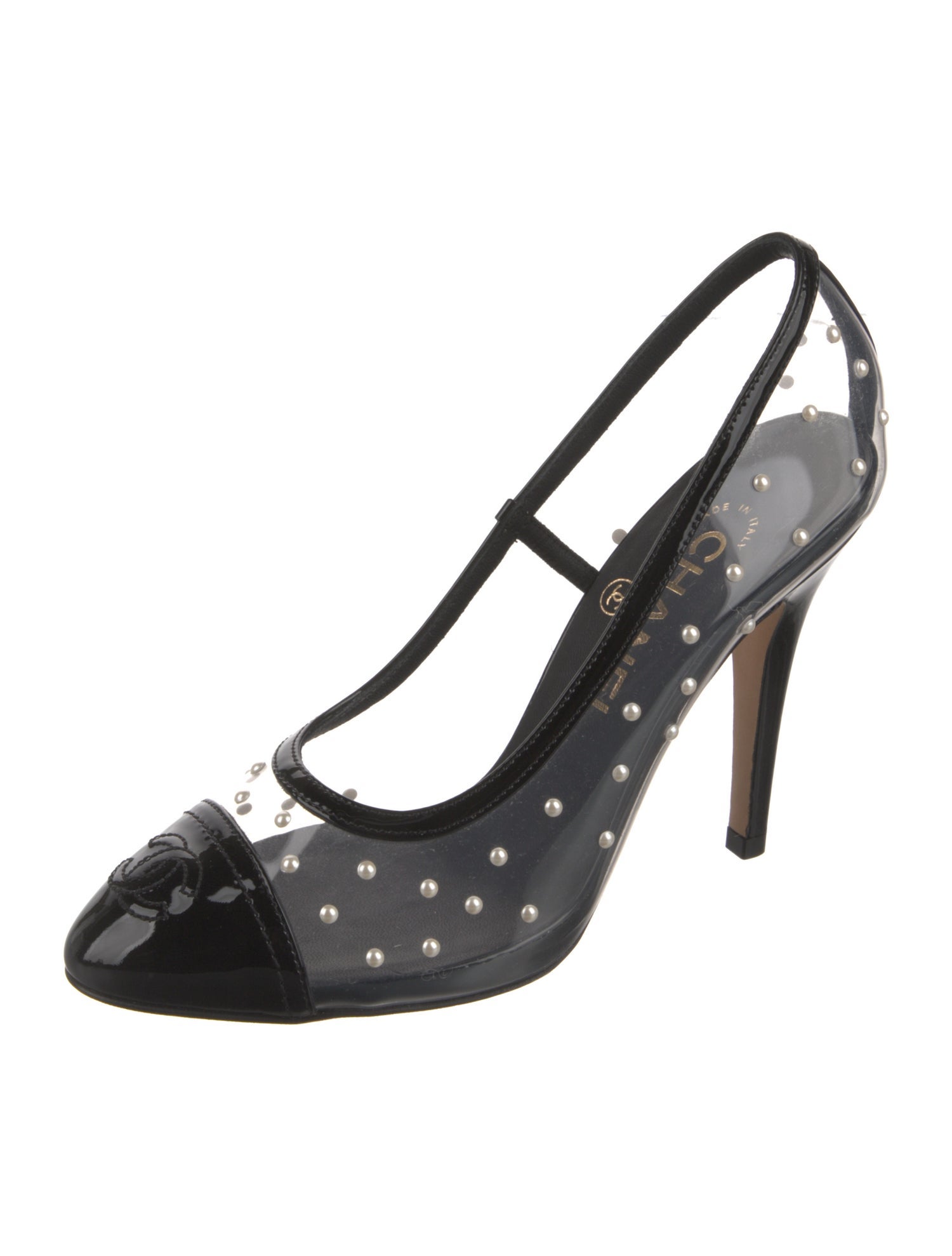 Chanel 2018 Interlocking CC Logo Slingback Pumps