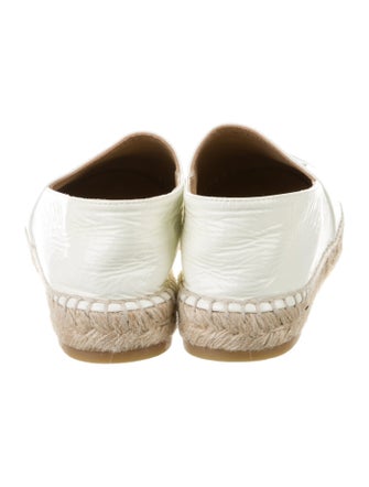 Chanel Interlocking CC Logo Patent Leather Espadrilles