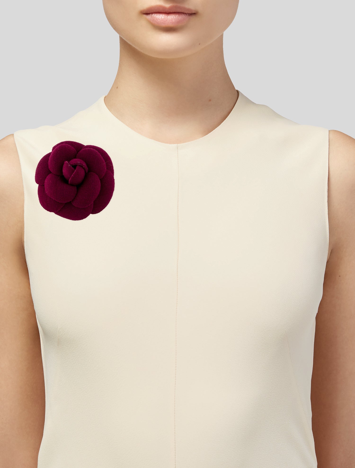 Chanel Vintage Fabric Camelia Brooch