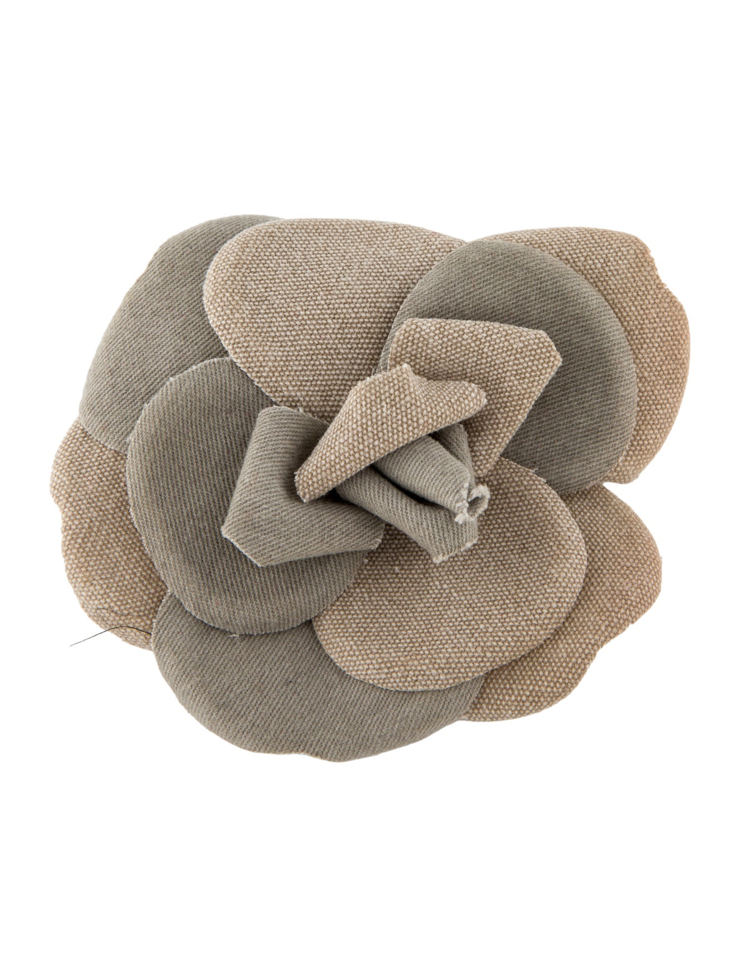 Chanel Vintage Canvas Camellia Brooch