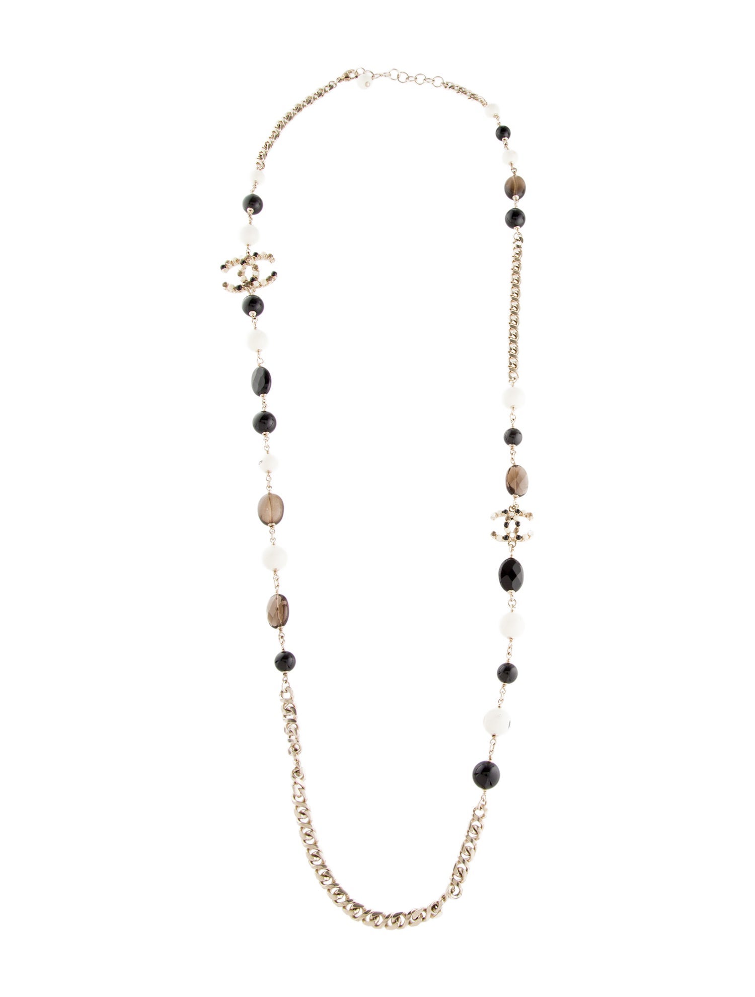Chanel Resin Bead CC Station Necklace
