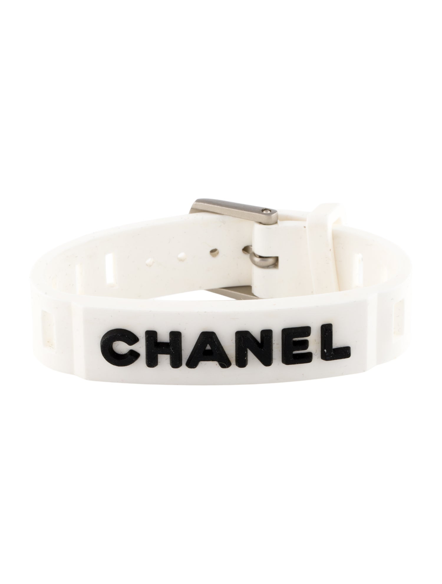 Chanel Vintage Rubber Logo Wrap Bracelet
