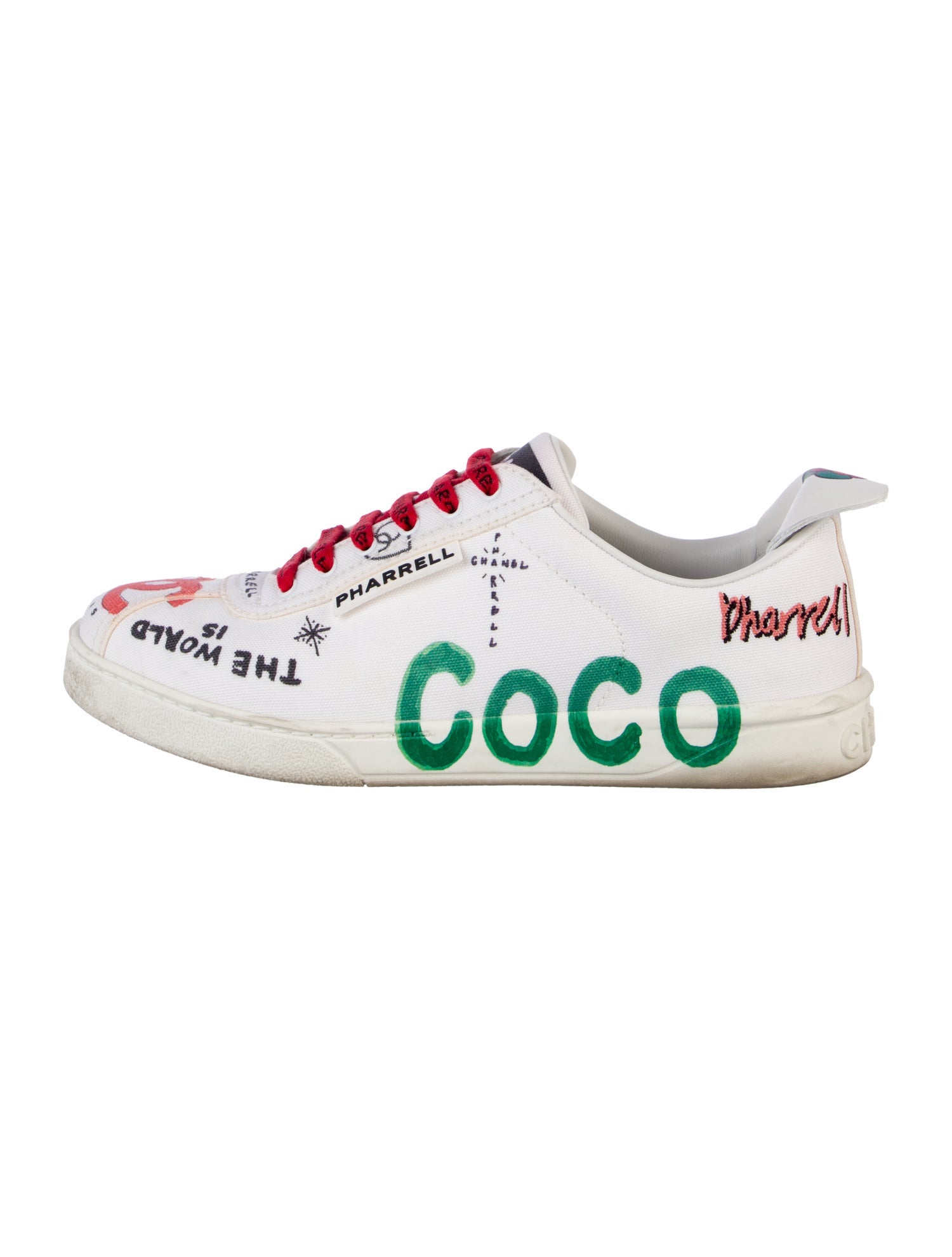 Chanel Pharrell Interlocking CC Logo Canvas Sneakers