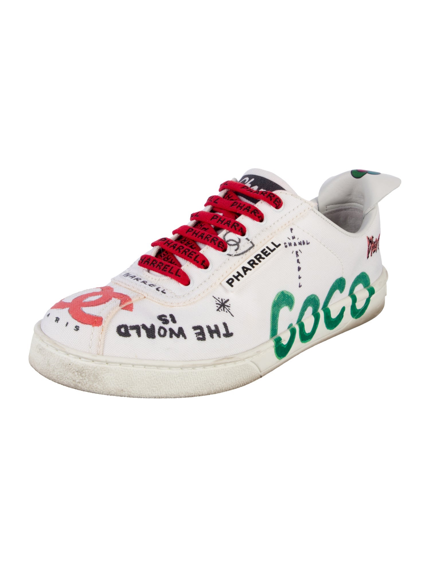 Chanel Pharrell Interlocking CC Logo Canvas Sneakers