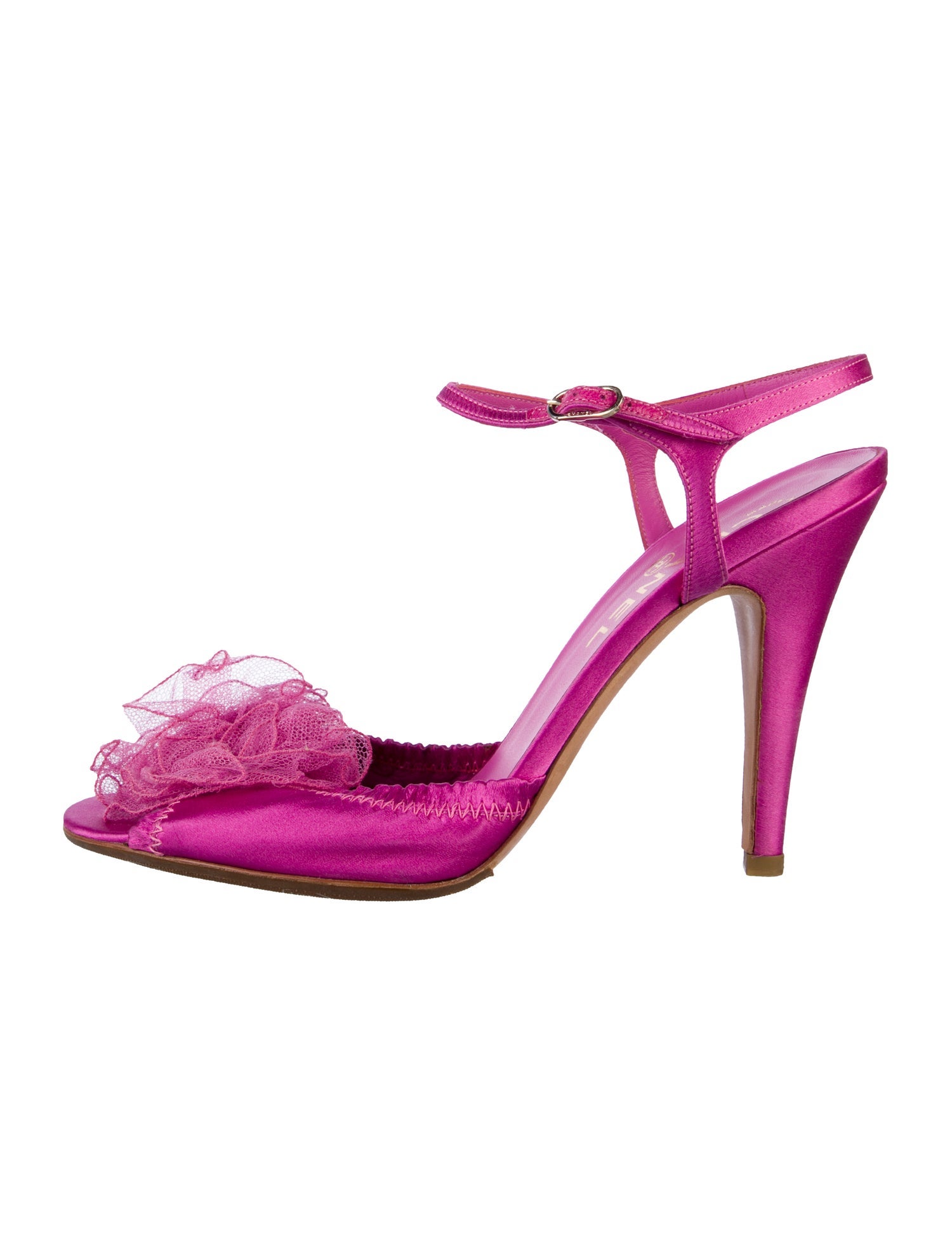 Chanel Interlocking CC Logo Satin Sandals