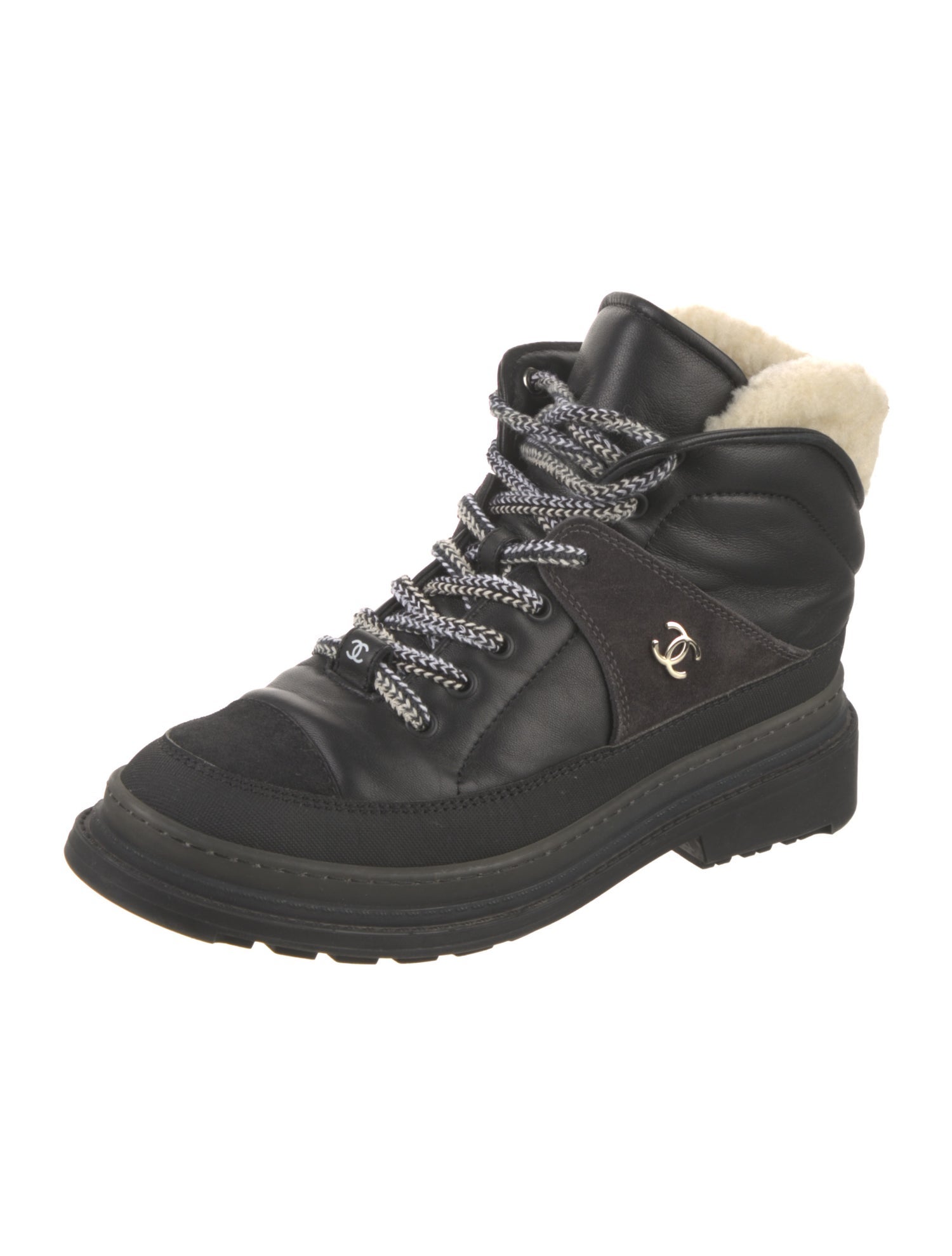 Chanel 2021 Interlocking CC Logo Hiking Boots