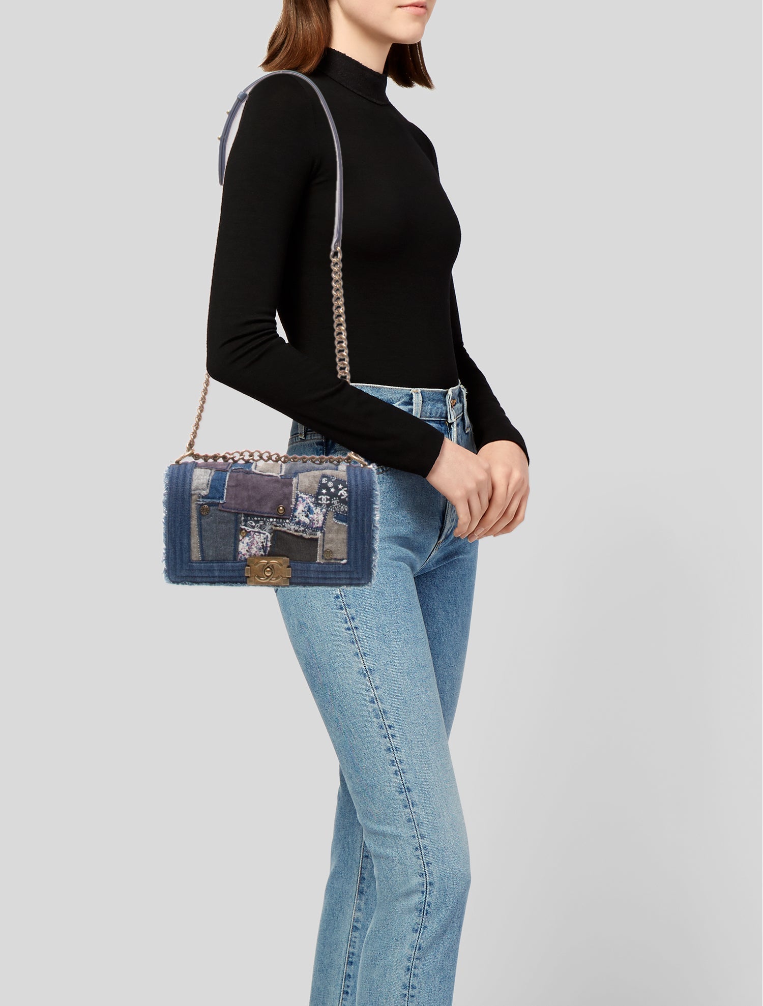 Chanel Medium Denim Patchwork Boy Bag