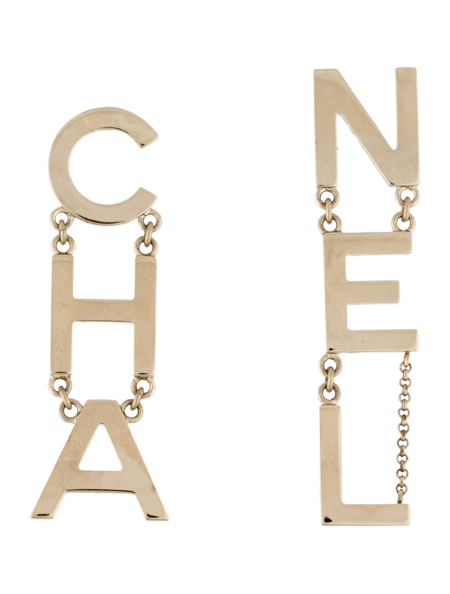 Chanel 2019 'CHA-NEL' Drop Earrings