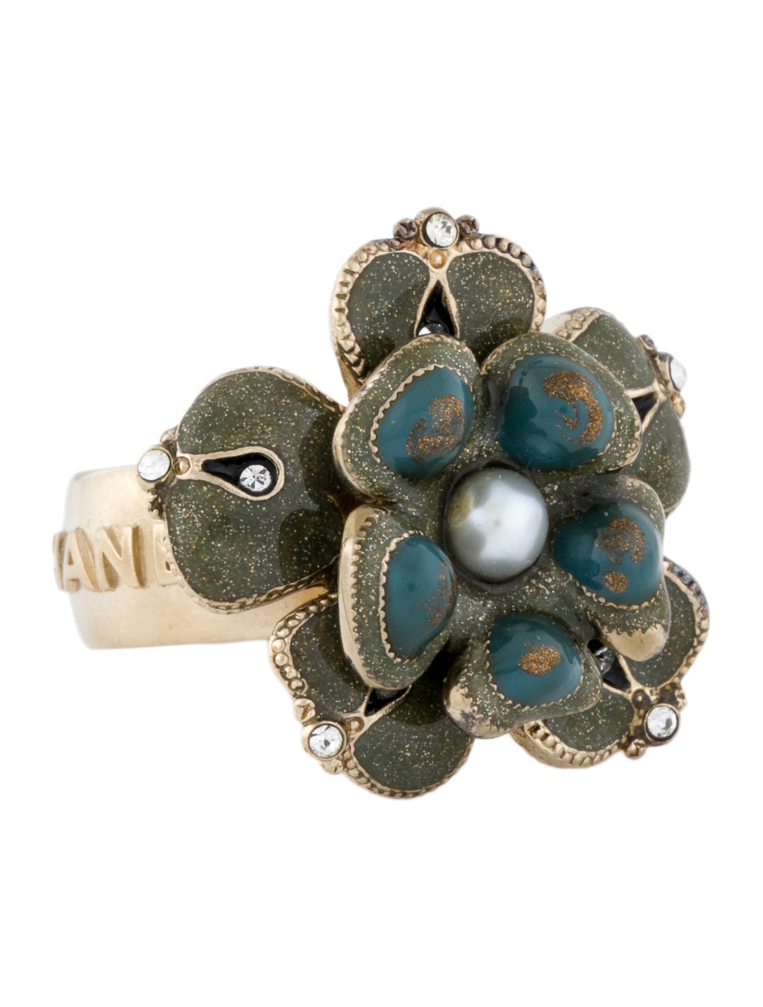 Chanel Faux Pearl, Strass & Resin Cocktail Ring