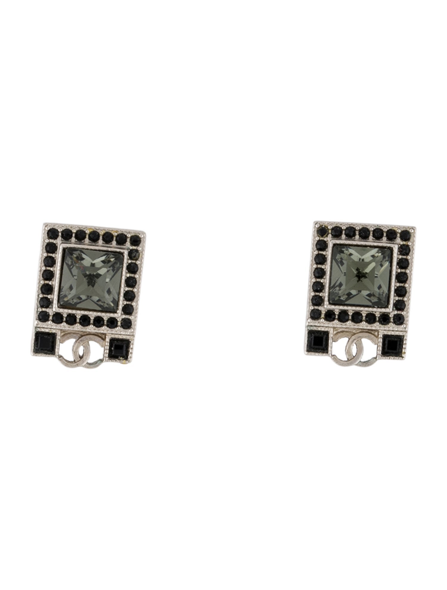 Chanel Strass CC Stud Earrings