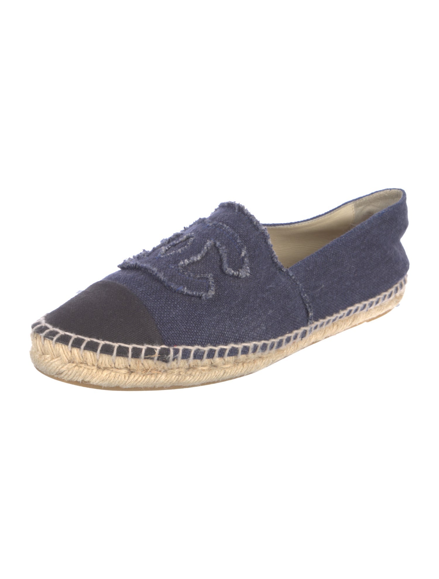 Chanel Interlocking CC Logo Denim Espadrilles
